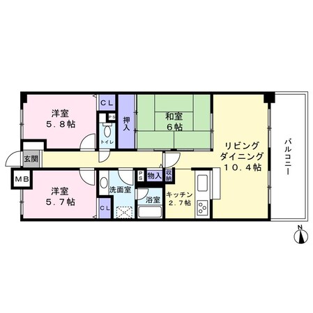 サンハイツ北原の物件間取画像